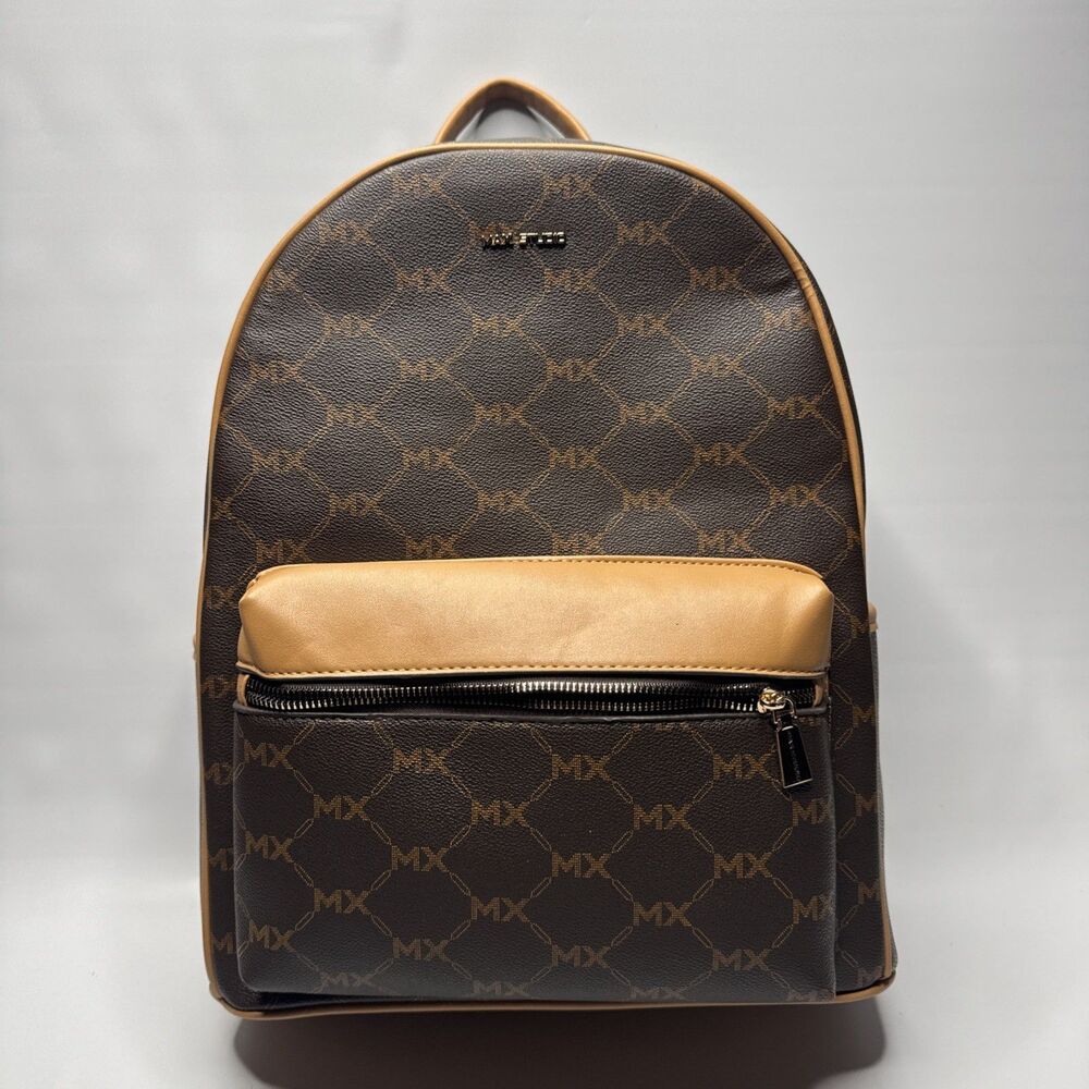 Max studio Chocolate Brown Pebble Grain Top Handle Backpack W/ Front Pocket